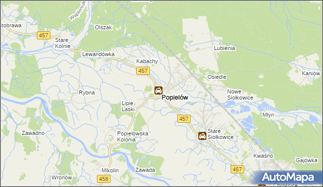 mapa Popielów powiat opolski, Popielów powiat opolski na mapie Targeo