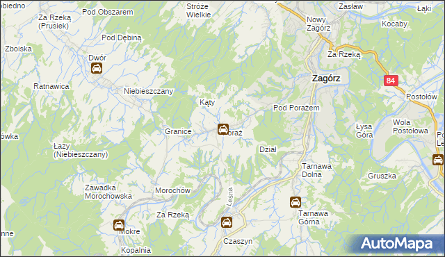 mapa Poraż, Poraż na mapie Targeo