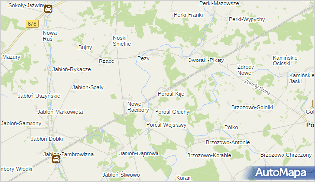 mapa Porośl-Kije, Porośl-Kije na mapie Targeo