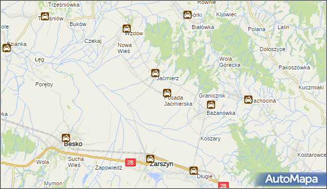 mapa Posada Jaćmierska, Posada Jaćmierska na mapie Targeo