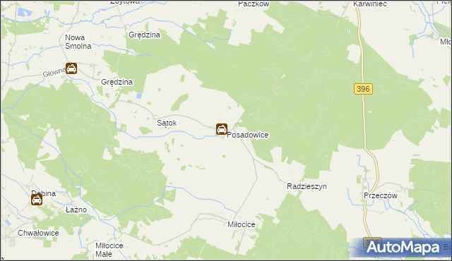 mapa Posadowice, Posadowice na mapie Targeo
