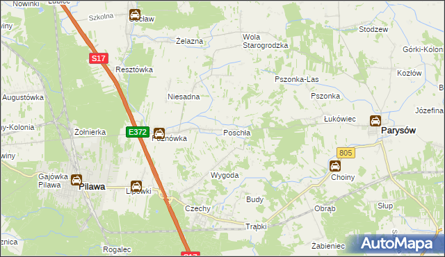 mapa Poschła, Poschła na mapie Targeo