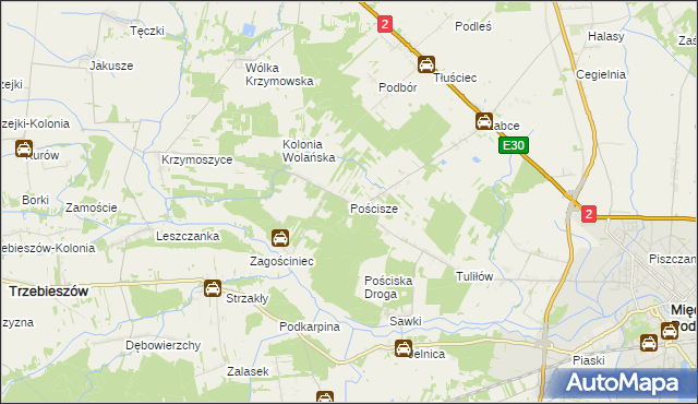 mapa Pościsze, Pościsze na mapie Targeo
