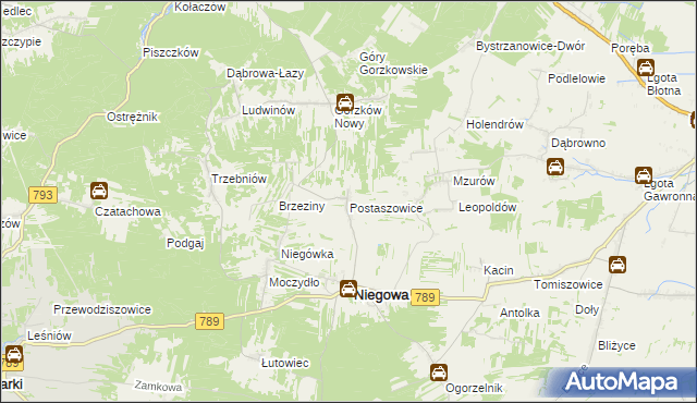 mapa Postaszowice, Postaszowice na mapie Targeo