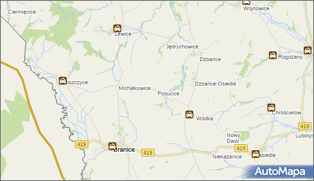 mapa Posucice, Posucice na mapie Targeo