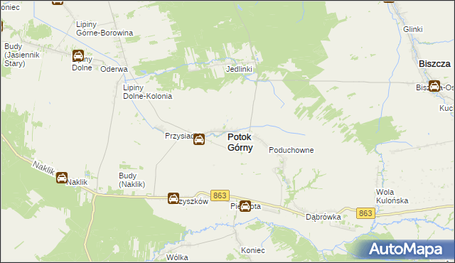 mapa Potok Górny, Potok Górny na mapie Targeo