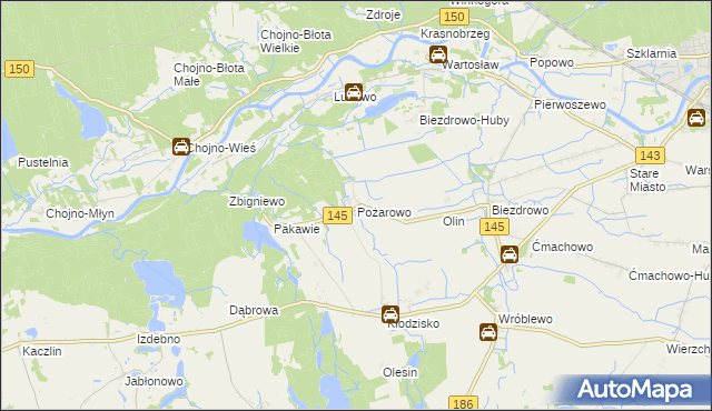 mapa Pożarowo, Pożarowo na mapie Targeo