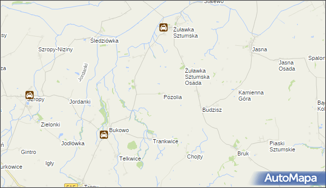 mapa Pozolia, Pozolia na mapie Targeo