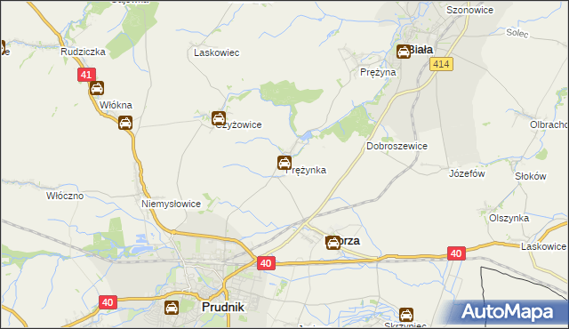 mapa Prężynka, Prężynka na mapie Targeo