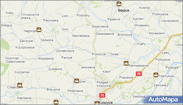 mapa Prokocice, Prokocice na mapie Targeo