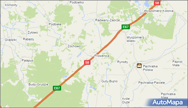 mapa Prosienica, Prosienica na mapie Targeo