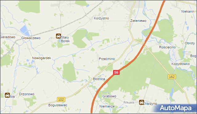 mapa Przećmino, Przećmino na mapie Targeo