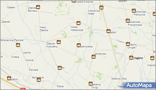 mapa Przemysłów gmina Chąśno, Przemysłów gmina Chąśno na mapie Targeo