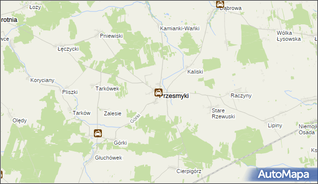 mapa Przesmyki, Przesmyki na mapie Targeo