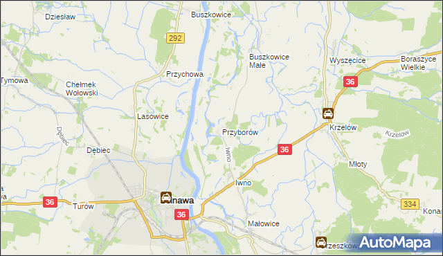 mapa Przyborów gmina Wińsko, Przyborów gmina Wińsko na mapie Targeo