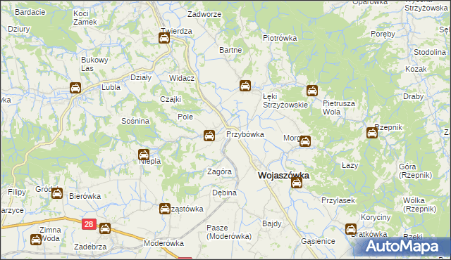 mapa Przybówka, Przybówka na mapie Targeo