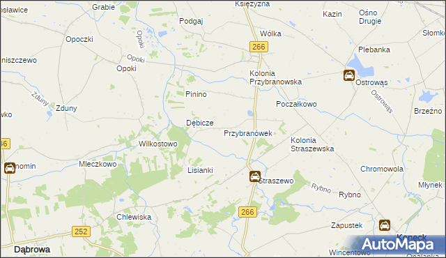 mapa Przybranówek, Przybranówek na mapie Targeo