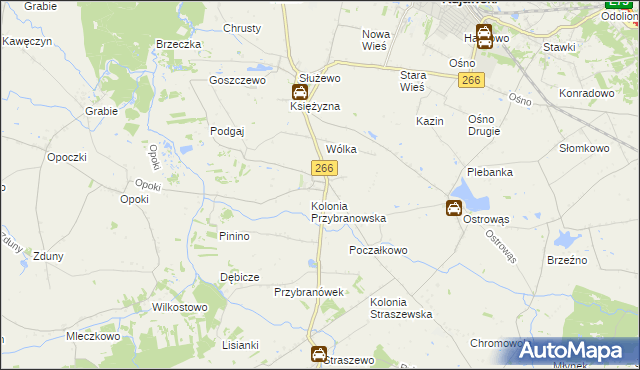 mapa Przybranowo, Przybranowo na mapie Targeo