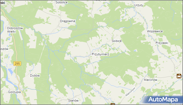 mapa Przybymierz, Przybymierz na mapie Targeo