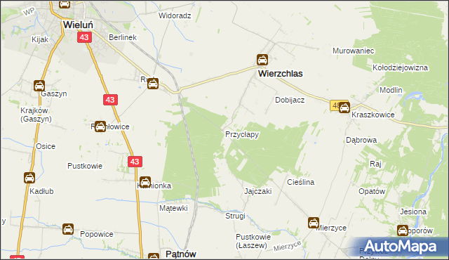 mapa Przycłapy, Przycłapy na mapie Targeo