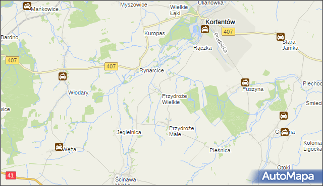 mapa Przydroże Wielkie, Przydroże Wielkie na mapie Targeo