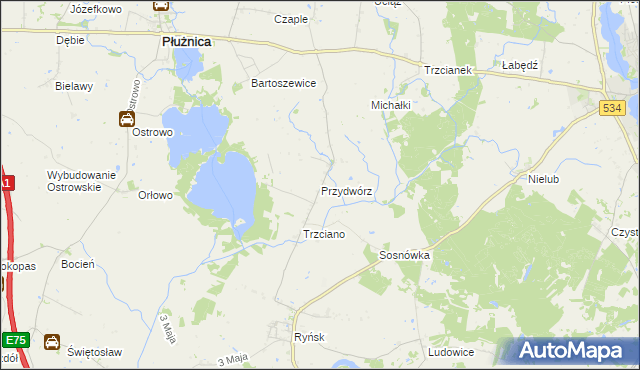 mapa Przydwórz, Przydwórz na mapie Targeo