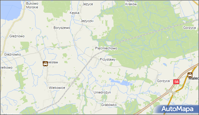 mapa Przystawy gmina Malechowo, Przystawy gmina Malechowo na mapie Targeo