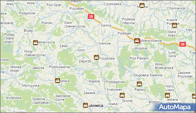 mapa Przyszowa, Przyszowa na mapie Targeo