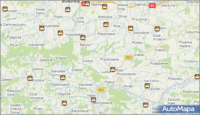 mapa Przytkowice, Przytkowice na mapie Targeo