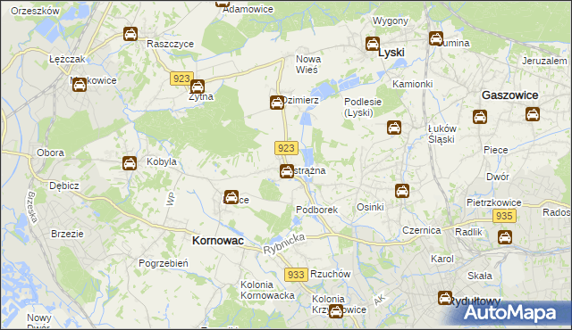 mapa Pstrążna, Pstrążna na mapie Targeo