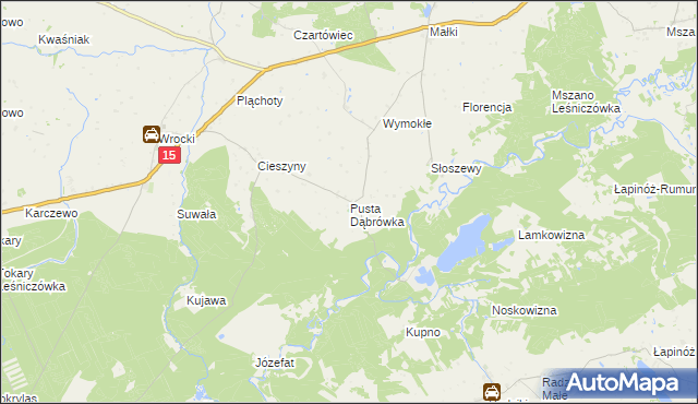 mapa Pusta Dąbrówka, Pusta Dąbrówka na mapie Targeo