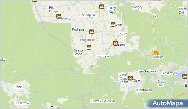 mapa Puszczew, Puszczew na mapie Targeo