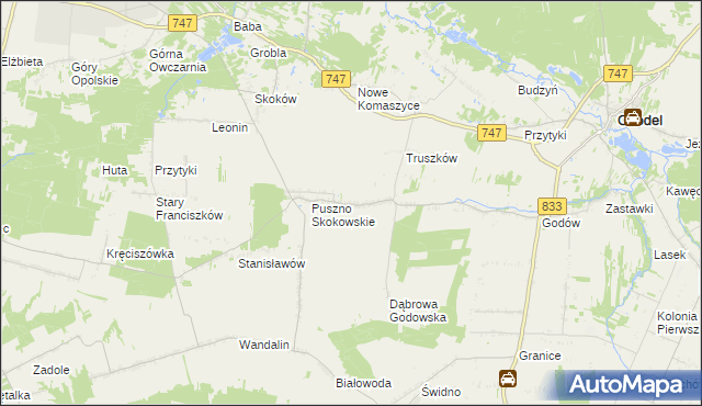 mapa Puszno Godowskie, Puszno Godowskie na mapie Targeo