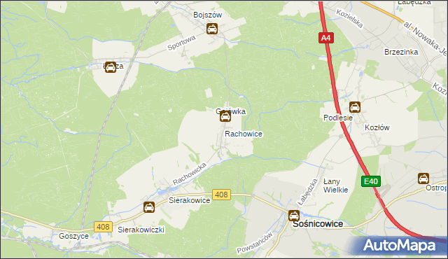 mapa Rachowice, Rachowice na mapie Targeo