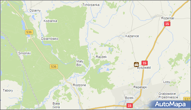 mapa Raczek, Raczek na mapie Targeo