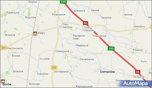 mapa Radłowice, Radłowice na mapie Targeo