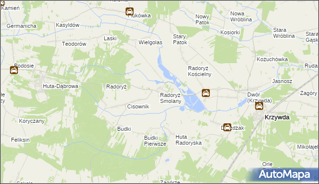 mapa Radoryż Smolany, Radoryż Smolany na mapie Targeo