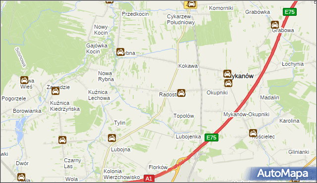 mapa Radostków, Radostków na mapie Targeo