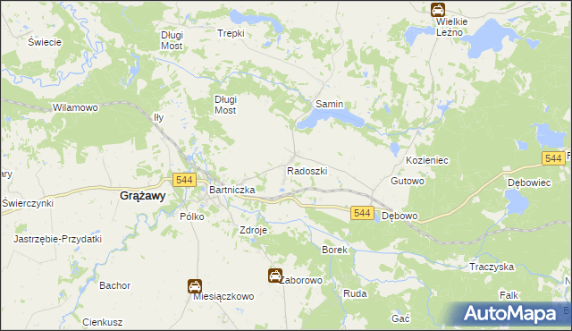 mapa Radoszki gmina Bartniczka, Radoszki gmina Bartniczka na mapie Targeo