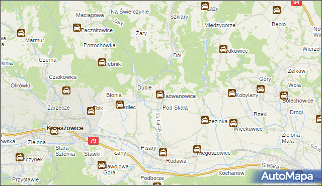 mapa Radwanowice, Radwanowice na mapie Targeo