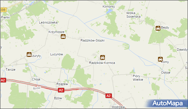 mapa Radzików-Oczki, Radzików-Oczki na mapie Targeo