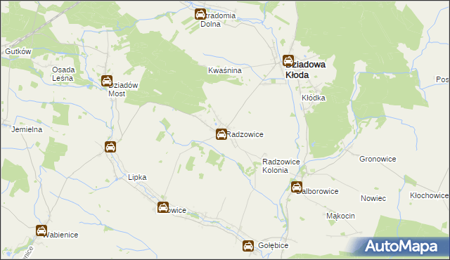 mapa Radzowice, Radzowice na mapie Targeo