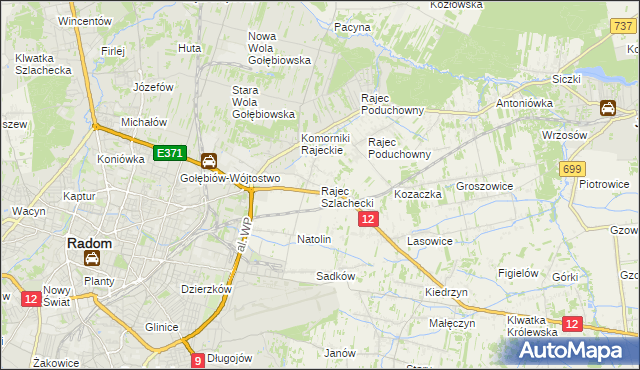 mapa Rajec Szlachecki, Rajec Szlachecki na mapie Targeo