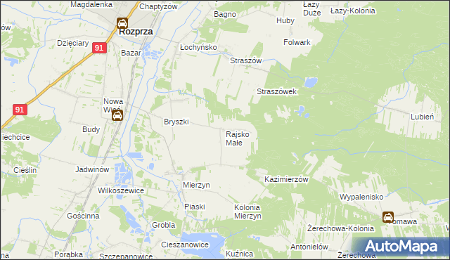 mapa Rajsko Małe, Rajsko Małe na mapie Targeo