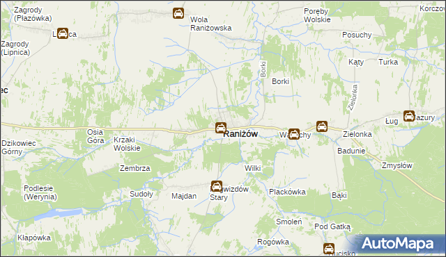 mapa Raniżów, Raniżów na mapie Targeo