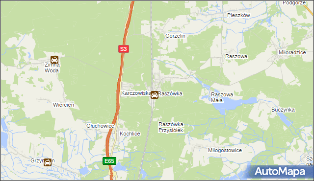 mapa Raszówka, Raszówka na mapie Targeo