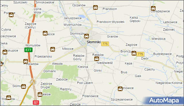 mapa Ratajów, Ratajów na mapie Targeo