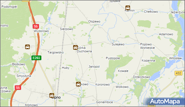 mapa Ratowice gmina Lipno, Ratowice gmina Lipno na mapie Targeo