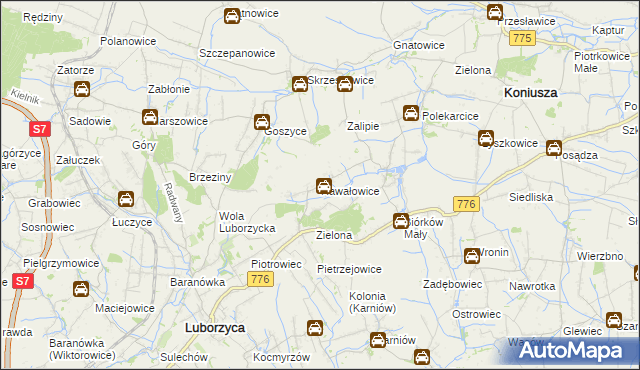 mapa Rawałowice, Rawałowice na mapie Targeo