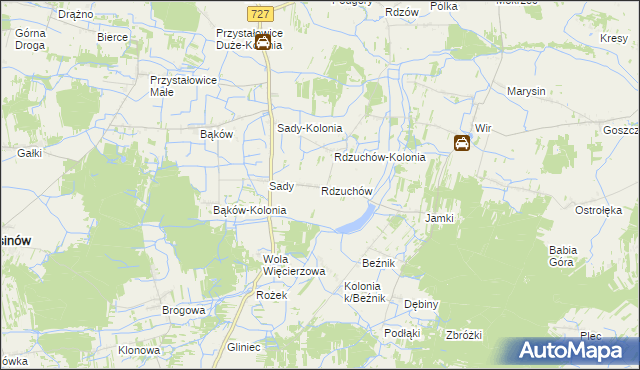 mapa Rdzuchów, Rdzuchów na mapie Targeo